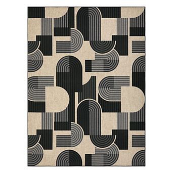 Geometric Washable Easy Jute Rug with Non-Slip Backing Foldable Easy to Clean Soft Carpet