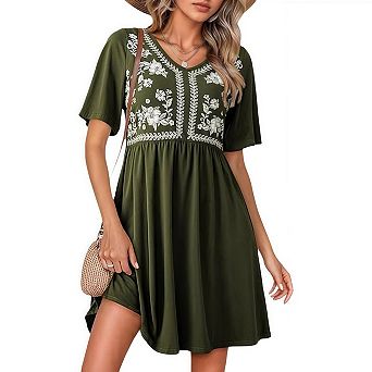 Women's Western Boho Floral Flowy Summer Dresses Cowgirl Country Concert Vacation Outfits