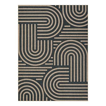 Abstract Easy Jute Area Rug, Washable Modern Outdoor Rug, Non-Slip Rugs for Living Room