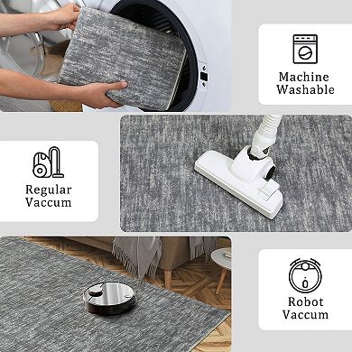 Modern Machine Washable Area Rug Non-Slip Low-Pile Multiple Sizes & Multiple Colors Carpet