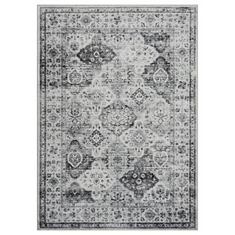 Area Rug for Living Room Machine Washable Vintage Distressed Floor Carpet Floral Rug Foldable Rug