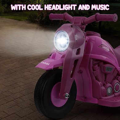 6V Kids Electric Motorcycle with Automatic Bubble Machine, Ride-on Car for 3+, Pink