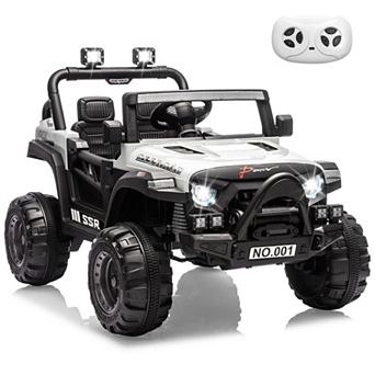12V Kids Electric Vehicle Ride on Car with 2.4G Parent Remote, Electric Toy Car for 3+, White