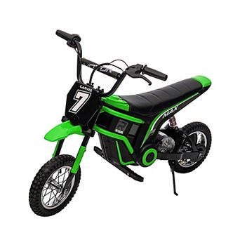 24V 350W Electric Dirt Bike, 3 Speed Off-Road Bike with Rear Shock, 12 in Knobby Tires for Teens