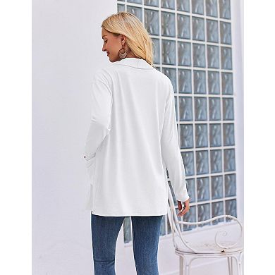 Women's Open Front Cardigan Sweaters Long Sleeve Lightweight Soft Knit Cardigans with Pockets