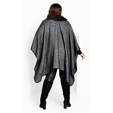 Avenue Women's Plus Size Mila Fur Cape