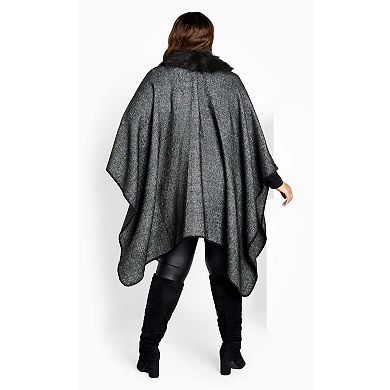 Avenue Women's Plus Size Mila Fur Cape