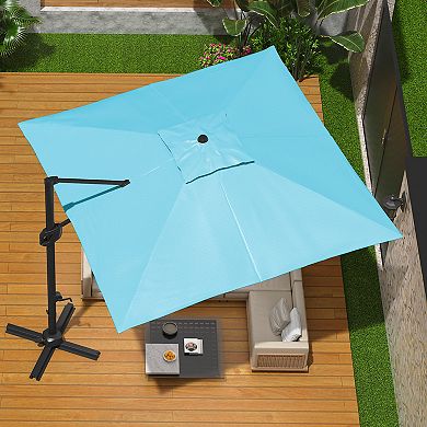 Heavy Duty 10x10FT Square Cantilever Patio Umbrella