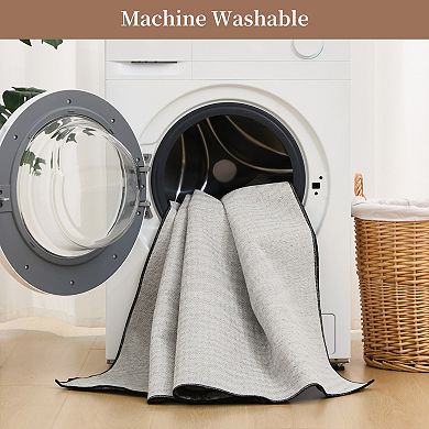 Modern Abstract Machine Washable Area Rug Soft Non-Slip Low-Pile Kids & Pet Friendly Carpet