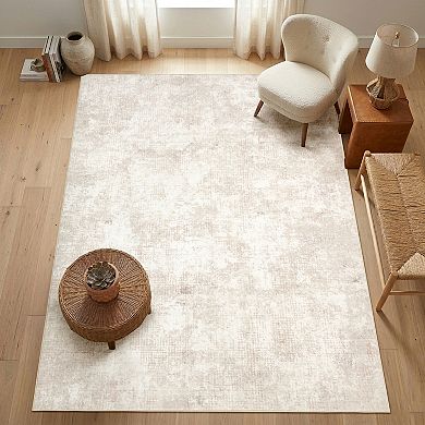 Modern Abstract Machine Washable Area Rug Soft Non-Slip Low-Pile Kids & Pet Friendly Carpet