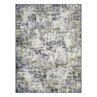 Modern Abstract Machine Washable Area Rug Soft Non-Slip Low-Pile Kids & Pet Friendly Carpet