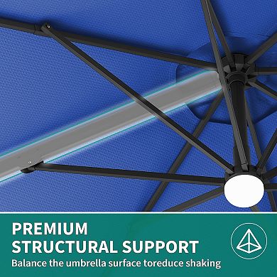 10FT Cantilever Patio Umbrella 360° Rotating Offset Sun Shade