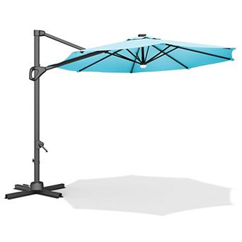 10FT Cantilever Patio Umbrella 360° Rotating Offset Sun Shade