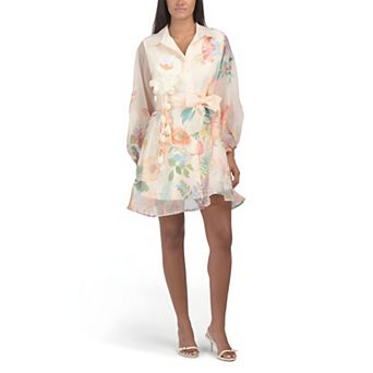 Mini Dress with Floral Applique
