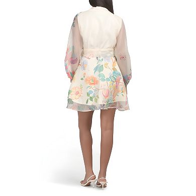 Mini Dress with Floral Applique