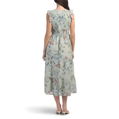 Long Smocked Dress Ruffle Sleeves
