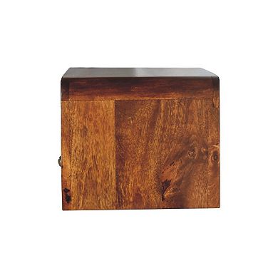 HomeRoots 18" Chestnut Solid Wood One Drawer Floating Nightstand