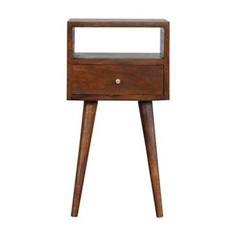 HomeRoots 22" Chestnut Solid Wood Square One Drawer Nightstand