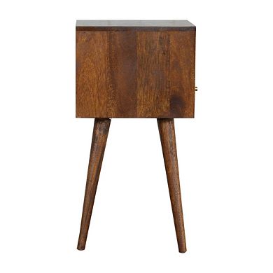 HomeRoots 22" Chestnut Solid Wood Square One Drawer Nightstand