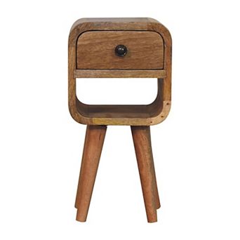 HomeRoots 16" Oak Solid Wood Square One Drawer Nightstand