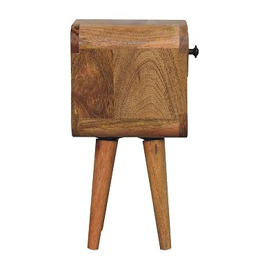 HomeRoots 16" Oak Solid Wood Square One Drawer Nightstand
