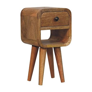 HomeRoots 16" Oak Solid Wood Square One Drawer Nightstand