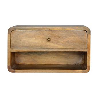 HomeRoots 18" Natural Solid Wood One Drawer Floating Nightstand