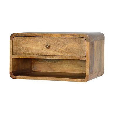 HomeRoots 18" Natural Solid Wood One Drawer Floating Nightstand