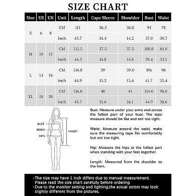 Women's Fall Dresses Chiffon Cape Overlay Crewneck Asymmetric Ruffle Formal Shift Midi Dress