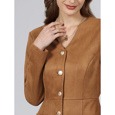 faux suede a line dress Felicia Seamed Faux Suede A-Line Dress  Trinity Clothing