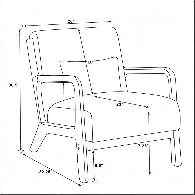 Heybly Corduroy Accent Chair with Solid Wood Frame, Modern Lounge Armchair