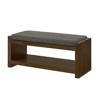 Heybly 40" Upholstered Entryway Storage Bench with Shoe Rack Shelf