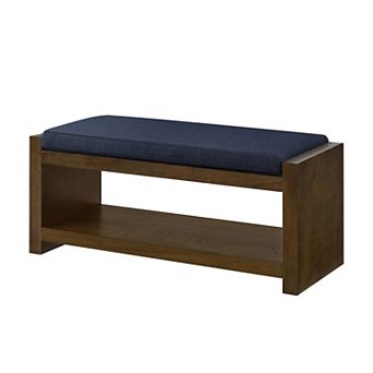 Heybly 40" Upholstered Entryway Storage Bench with Shoe Rack Shelf