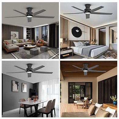 52" Quiet DC Reversible Ceiling Fan with Light & Remote