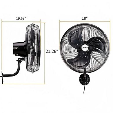 18-Inch Aluminum Wall Fan with 3 Blades