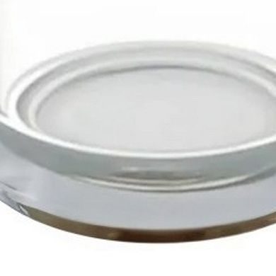 HomeRoots 11" Clear Glass Centerpiece Pillar Candle Holder With Candle