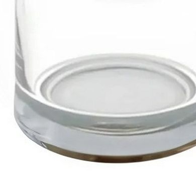 HomeRoots 11" Clear Glass Centerpiece Pillar Candle Holder With Candle