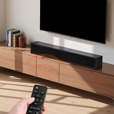 24-Inch 80W TV Soundbar, Bluetooth & AUX, Compact Surround Sound System