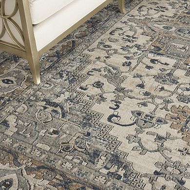 HomeRoots Square Medallion Polypropylene, Polyester Area Rug