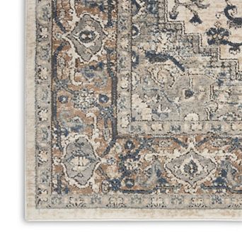 HomeRoots Square Medallion Polypropylene, Polyester Area Rug