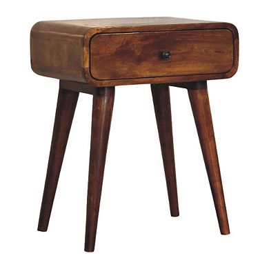 HomeRoots 22" Chestnut Solid Wood One Drawer Nightstand
