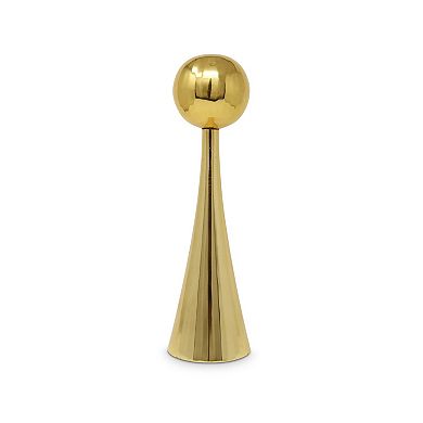 HomeRoots 10" Gold Stainless Steel Tabletop Taper Candlestick