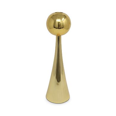 HomeRoots 10" Gold Stainless Steel Tabletop Taper Candlestick