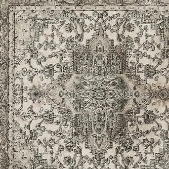 HomeRoots Square Medallion Polypropylene, Polyester Area Rug