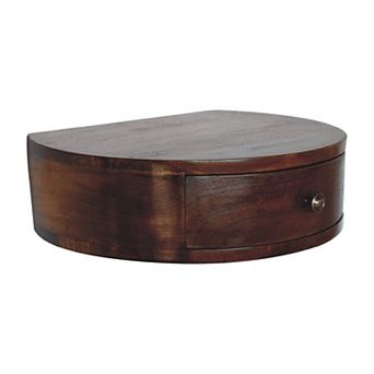 HomeRoots 22" Brown Solid Wood One Drawer Floating Nightstand