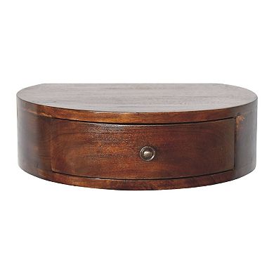 HomeRoots 22" Brown Solid Wood One Drawer Floating Nightstand