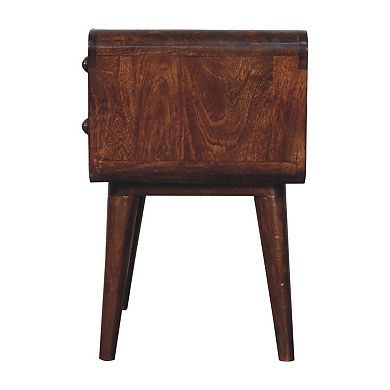 HomeRoots 22" Chestnut Solid Wood Two Drawer Nightstand
