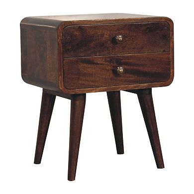 HomeRoots 22" Chestnut Solid Wood Two Drawer Nightstand