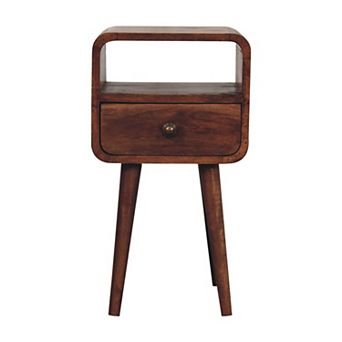 HomeRoots 22" Brown Solid Wood Square One Drawer Nightstand
