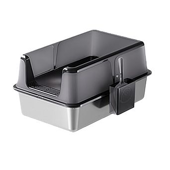 12" Tall Stainless Steel Cat Litter Box - Extra Large, High-Sided & Non-Stick